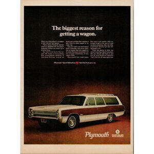 1968 Plymouth Sport Suburban, Chrysler Motors Corporation Vintage Print Ad (L2)